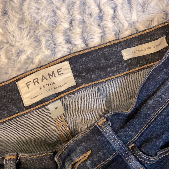 Frame Le skinny de Jeanne sz 26 rusty blue ankle jeans GUC- classic - Picture 10 of 13